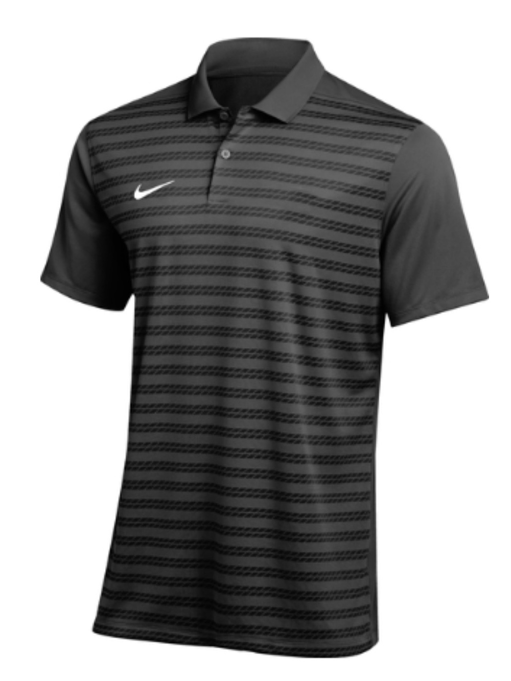 Nike Men’s Black Striped Polo- Dri-Fit